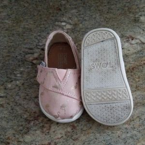 Toms Flamingo Slip On, Size 4